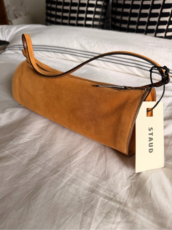 Staud Handbags - NWT STAUD Mini Taru Suede Shoulder Bag in Tan